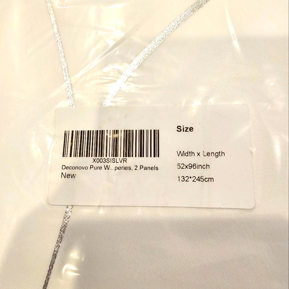 Blackout Curtains, 2 Pannels, Silver Wave Line Print, 52"W X 96"L, NWT - Picture 11 of 11